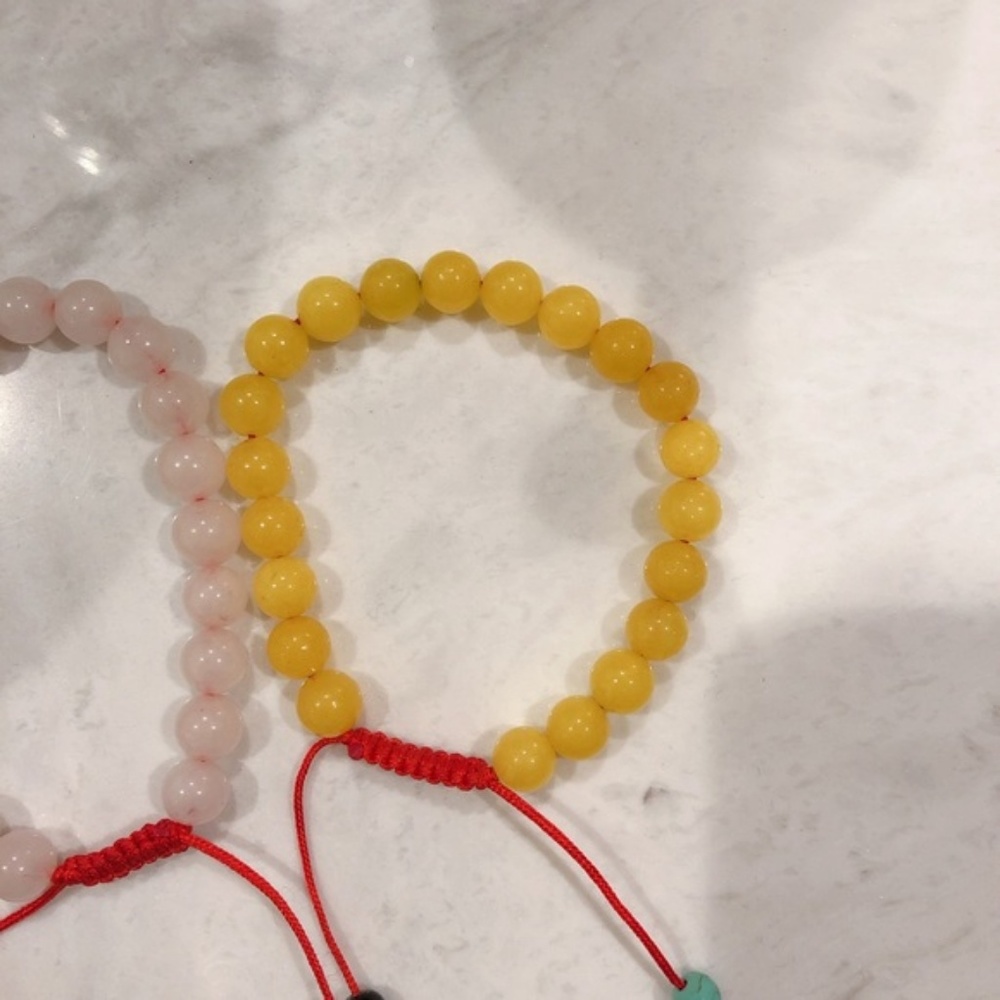 Adjustable Stone Bead Red Nylon String Bracelet 4 - image 3